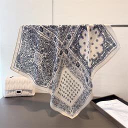 Trendy Print Square Scarf For Women Cotton Velvet Neck Scarf Shawl Warp Elegant Neckerchief Bandanas Ladies Hijab
