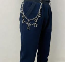 1pc Star Double Layer Waist Chain Mens Decorative Pant Chain Jeans Trouser Chains Hip Hop Rock Chain Punk Retro Belt Chain