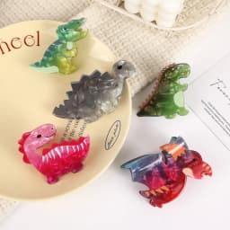 New Acetate Colorful Gradient Dinosaur Hair Claws for Women Cartoon Cute Little Dinosaur Hair Clip Hair Accessories