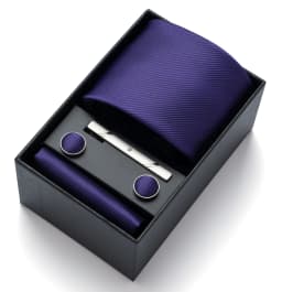 Classic Formal Solid Color Men's Tie Gift Box Set of 4 Pieces, Men's Gift Preferred for Christmas, Valentine's Day, New Year, Fa