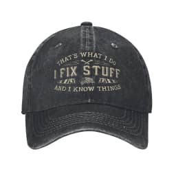 Summer That's What I Do I Fix Stuff and I Know Things Funny Dad Baseball Cap Sun Sun-Proof Design Washed Trucker Hat Gift Idea