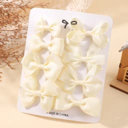 8Pcs/set Solid Color Handmade Hairpins Grosgrain Ribbon Bowknot with Hair Clips for Baby Girls Kids Hair Accessories