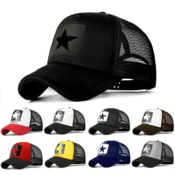 Unisfive-pointed Star Printed Baseball Cap Spring Summer Breathable Net Caps Men Women Outdoor Sun Shade Hat Adjustable Wild Hat