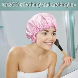 3pcs Women Satin Sleeping Bonnet Elastic Sleep Cap Waterproof Shower Hair Care Hat Night Hat