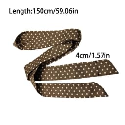 Women Narrow Long Scarf 150x4cm Polka Dot Bag Ribbon Headband Choker Streamer, Versatile Fashion Accessories for Daily Wear