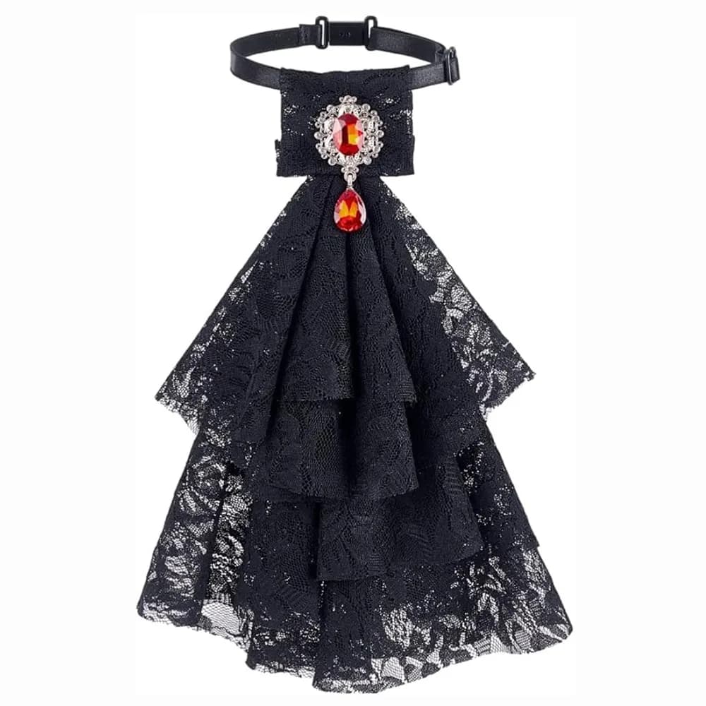 Women Accessories Vintage Style Lace Jabot Collar Detachable Ruffled Jabot Necktie Jabot Neck Collar Fancy Dress Parties