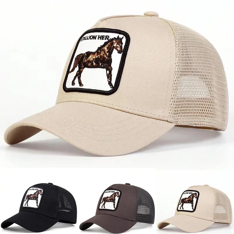 Unisex STALLION HER Letter Embroidery Baseball Net Caps Outdoor Adjustable Spring and Summer Casual Sunscreen Hat