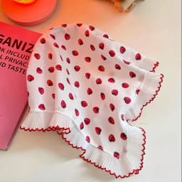 1 Piece of Cute Strawberry Triangle Headscarf with Hairband, Pastoral Style Lace Women's Headwear, Spring Outing Picnic Hair Accessory