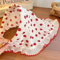 1 Piece of Cute Strawberry Triangle Headscarf with Hairband, Pastoral Style Lace Women's Headwear, Spring Outing Picnic Hair Accessory