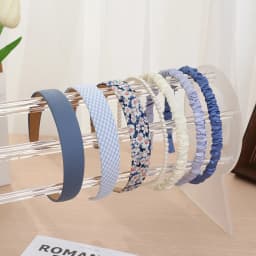 7-Piece Set of Retro French-Style Versatile Floral and Plaid Headbands for Women, Suitable for Party Outfits and Outdoor Wear