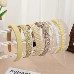7-Piece Set of Retro French-Style Versatile Floral and Plaid Headbands for Women, Suitable for Party Outfits and Outdoor Wear