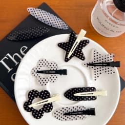 1/2/4PCS Black White Polka Dot Acrylic Hair Clips Minimalist Secure Hold Suitable for Daily Wear Party Outfits Hairpin