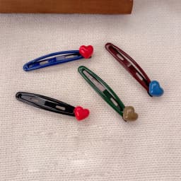 4pc Cute Sweet Style Beautiful Solid Heart BB Hairpin Retro Hair Side Clips for Girls Women Korean Hair Accessories