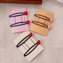 4pc Cute Sweet Style Beautiful Solid Heart BB Hairpin Retro Hair Side Clips for Girls Women Korean Hair Accessories