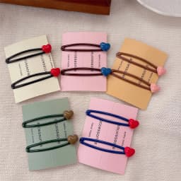 4pc Cute Sweet Style Beautiful Solid Heart BB Hairpin Retro Hair Side Clips for Girls Women Korean Hair Accessories