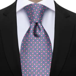 Men's Fashion Silk Tie 7.5cm Soft Novelty Necktie Purple Pink Blue Geometric Pattern Ties For Men Wedding Business Gift