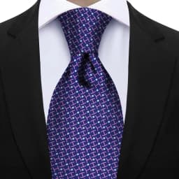 Men's Fashion Silk Tie 7.5cm Soft Novelty Necktie Purple Pink Blue Geometric Pattern Ties For Men Wedding Business Gift