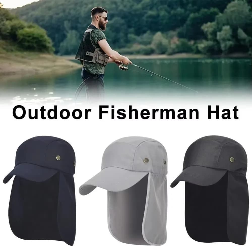 New Solid Couple Baseball Cap Retro Breathable Fishing Cap Casual with Neck Protection Shawl Trucker Cap Outdoor Sports