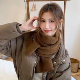 Fresh and Sweet New Winter Knit Wool Small Scarf for Women High - end Dog Embroidery Japanese - Korean Simple Matching