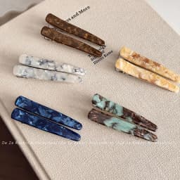 2pcs/set Vintage Acetate Marble Pattern Barrettes For Women Lady Sweet Hair Ornament Hairpin Hair Clip Fashion Hair Accessories