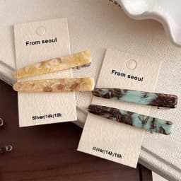 2pcs/set Vintage Acetate Marble Pattern Barrettes For Women Lady Sweet Hair Ornament Hairpin Hair Clip Fashion Hair Accessories