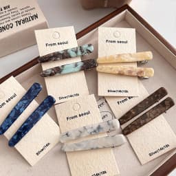 2pcs/set Vintage Acetate Marble Pattern Barrettes For Women Lady Sweet Hair Ornament Hairpin Hair Clip Fashion Hair Accessories