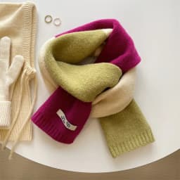 Laide's Scarves Korean Contrasting Color Sweet Simple Versatile Winter Knitted Thickened Velvet High-quality Luxury Brand Scarf