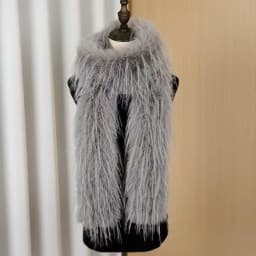 Fashion Long Strip Scarf Thick Fluffy Imitation Mink Fur Y2K Girl Scarf Luxury Classic Soft Shawl Ladies Tassels Scarf