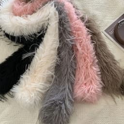 Fashion Long Strip Scarf Thick Fluffy Imitation Mink Fur Y2K Girl Scarf Luxury Classic Soft Shawl Ladies Tassels Scarf