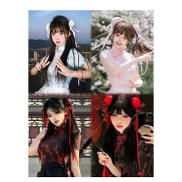 New Chinese Style Lolita Headdress Kawaii Traditional Maruko Barrettes Cosplay Handmade Cheongsam Hair Bag Women