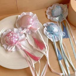 New Chinese Style Lolita Headdress Kawaii Traditional Maruko Barrettes Cosplay Handmade Cheongsam Hair Bag Women