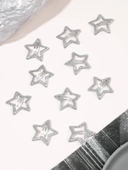 10/20PCS Silver Metal Sparkling 1.2" Star Hair Clips Snap Hair Barrettes Non Slip Clips for Girls Women Y2K Hair Accessories
