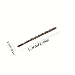 2pcs Sparkling Diamond Decorated Black One-Way Hair Clip Set - Luxurious Texture Women's Daily Bangs Styling Fashion Headwear
