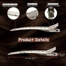 New Alligator Hair Clips Metal Duck Bill Hair Clips for Styling - with Holes Professional Sectioning Clips for Salon And Women
