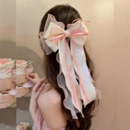 1Pcs Large Sweet Bow Hair Clips with Long Ribbons Fashion Hair Accessories for Women Girls Daily Party Styling hair clips