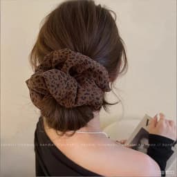 Vintage Leopard Print Large Scrunchie For Women Girls Sweet Hair Ornament Hair Tie Hair Band Hair Ring Fashion Hair Accessories