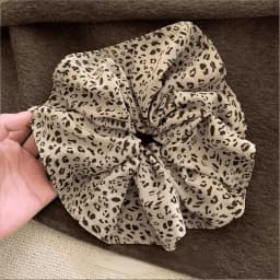 Vintage Leopard Print Large Scrunchie For Women Girls Sweet Hair Ornament Hair Tie Hair Band Hair Ring Fashion Hair Accessories
