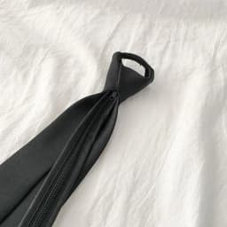 Black Zipper Ties Retro Silky Narrow Women Men Neck Tie Slim Smooth Bow Tie Korean Style Simple Elegant All-match Trendy Tie