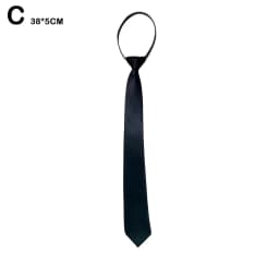 Black Zipper Ties Retro Silky Narrow Women Men Neck Tie Slim Smooth Bow Tie Korean Style Simple Elegant All-match Trendy Tie