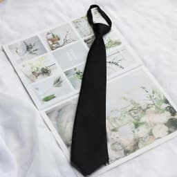 Black Zipper Ties Retro Silky Narrow Women Men Neck Tie Slim Smooth Bow Tie Korean Style Simple Elegant All-match Trendy Tie
