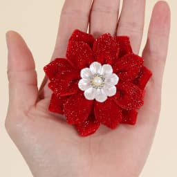 2Pcs Glittering Velvet Hair Clips Sweet Artificial Flower Hairpins Elegant Floral Pearls Barrette For Girl Headwear Accessories
