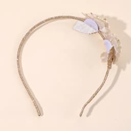 New Sparkling Flower Headband Sweet Gold Glitter Artificial Floral Hair Band For Girls Women Trendy Headwear Hair Accessories
