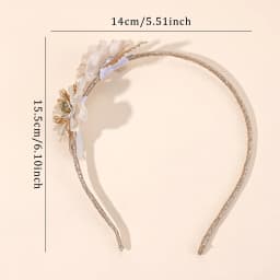 New Sparkling Flower Headband Sweet Gold Glitter Artificial Floral Hair Band For Girls Women Trendy Headwear Hair Accessories