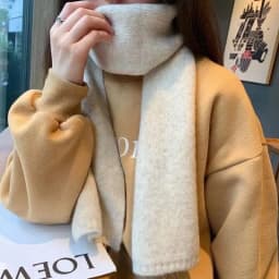 Sheep Wool Scarf for Men and Women, Couple Winter Thick Long Keep Warm Scarves, Solid Color Knitted Scarfs, Versatile and Warm