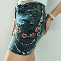 A Harajuku Style Street Hip-Hop Y2k Jeans Chain Belts Personalized Punk Style Double-Layer Waist Chain for Men Women Accessories