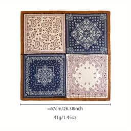 American Millennial Spice Girl Style Headband Scarf Retro Cashew Flower Neck Warmer Scarf Decorative Multifunctional Silk Scarf