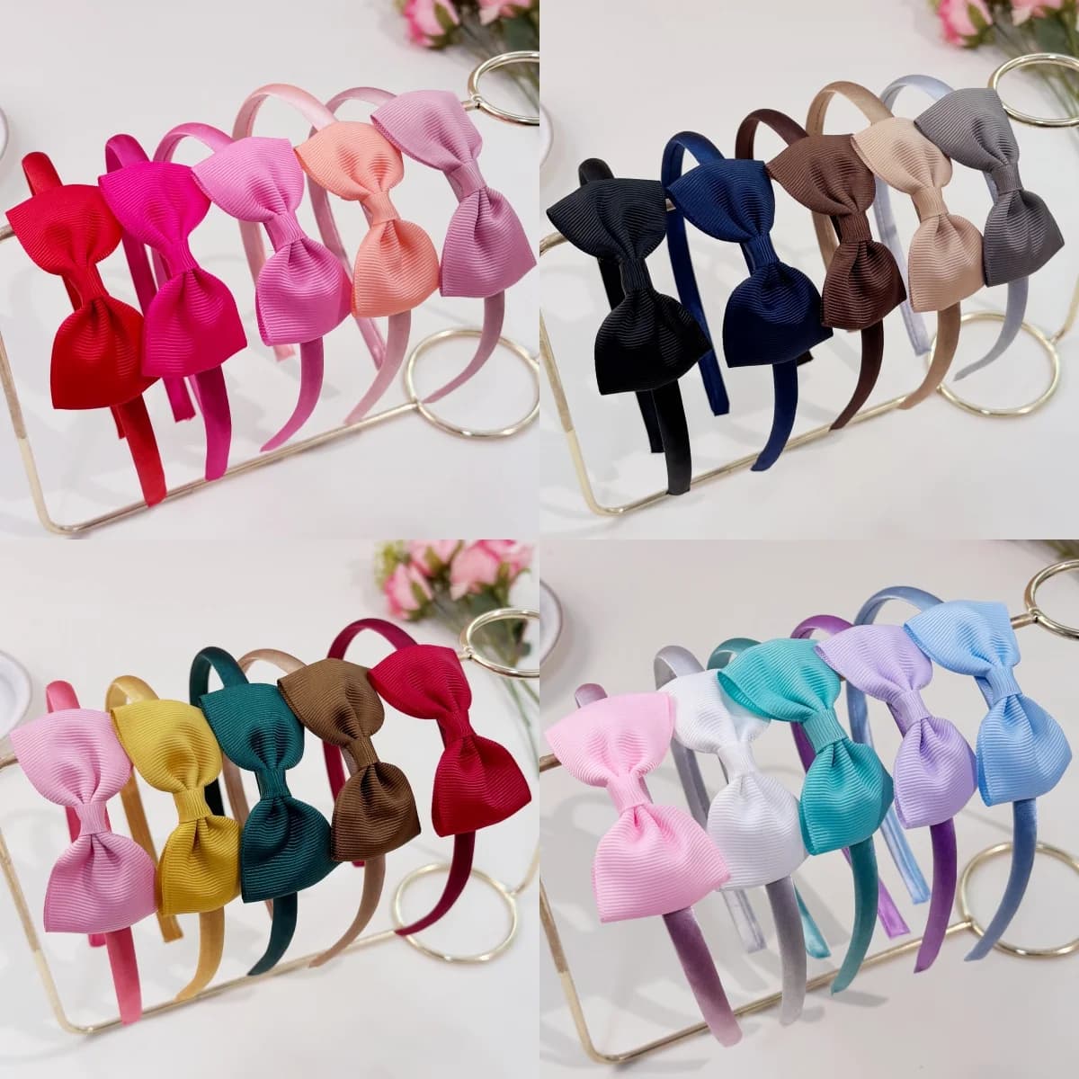 5pcs Cute Girls Headband Fabric Hair Bows Hairbands Kids Children Star Plastic Hairbands Women Girls Party Hair Accessories