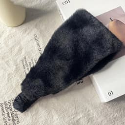 Autumn Winter Women Elastic Wide Edge Rabbit Fur Hairband Windproof Warm Hair Accessories for Protection Styling Headbands