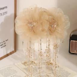 Elegant Lotus Flower Hair Clip Sequins Tassels Hair Claw For Women Girls Sweet Fashion Shark Clip Hair Accessories Gifts
