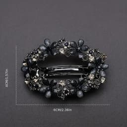 1Pc Retro Carved Rhinestone Hair Clip with Elegant Luxurious Design,retro Exquisite Design,highquality Texture,stable Grip